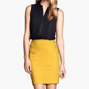 H&M Yellow Pencil Skirt 2